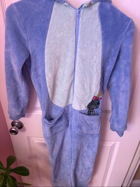 Disney Blue Plush Zippered Kids Pajama Onesie